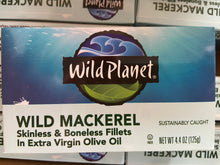 Load image into Gallery viewer, Mackerel, Wild, Packed in EVOO, Wild Planet, Fillets