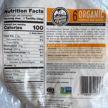 Load image into Gallery viewer, Tortillas, Organic, Flour, Traditional, 6 inch, La Tortilla Factory