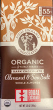 Load image into Gallery viewer, Chocolate Bar, Equal Exchange, Dark Chocolate with Whole Almonds & Sea Salt, Organic 55% Cacao