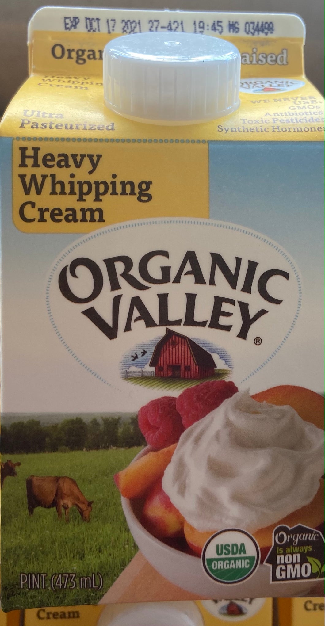 Whipping Cream, Heavy, Organic Valley, 16 oz