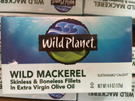 Mackerel, Wild, Packed in EVOO, Wild Planet, Fillets