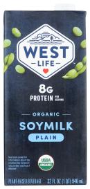 Non-Dairy Beverage, Soy Milk, Organic, Plain, West Life, 32 oz