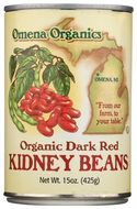 Kidney Bean, Organic, Dark Red, Canned, Omena Organics, 15 oz