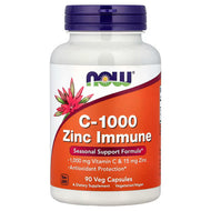 Vitamin C - 1000 & Zinc Immune, NOW, 1000IU/45MCG, 90 Veg Capsules, Supplement