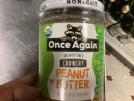 Peanut Butter, Organic, Crunchy,  Unsweetened, Once Again