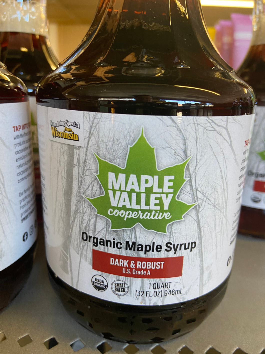 Syrup, Maple Valley, Organic, Dark and Robust, Glass 32oz