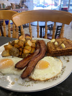 Farmer's Breakfast - Bacon, Eggs, Home Fries, biscuit, sausage gravy!