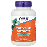 Magnesium Glycinate, NOW, 180 Tablets, Supplement