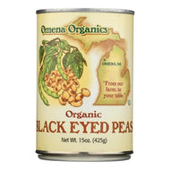 Black Eyed Peas, Organic, Canned, Omena Organics Michigan, 15 oz