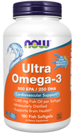 Ultra Omega-3, NOW, 1000mg, 180 Softgels, Supplement