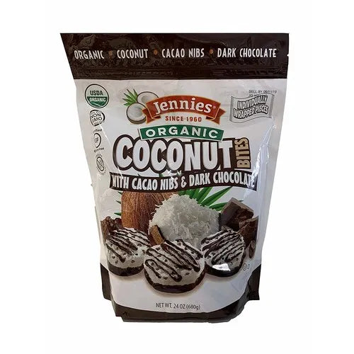 Coconut Bites, Raw, Jennies, Cacao, Organic
