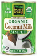 Coconut Milk, Canned Organic Unsweetened, Organic, Native Forest, Simple! No Guar Gum!