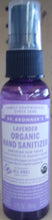Load image into Gallery viewer, Hand Sanitizer, Lavender, Dr. Bronners, Organic, Spray Bottle
