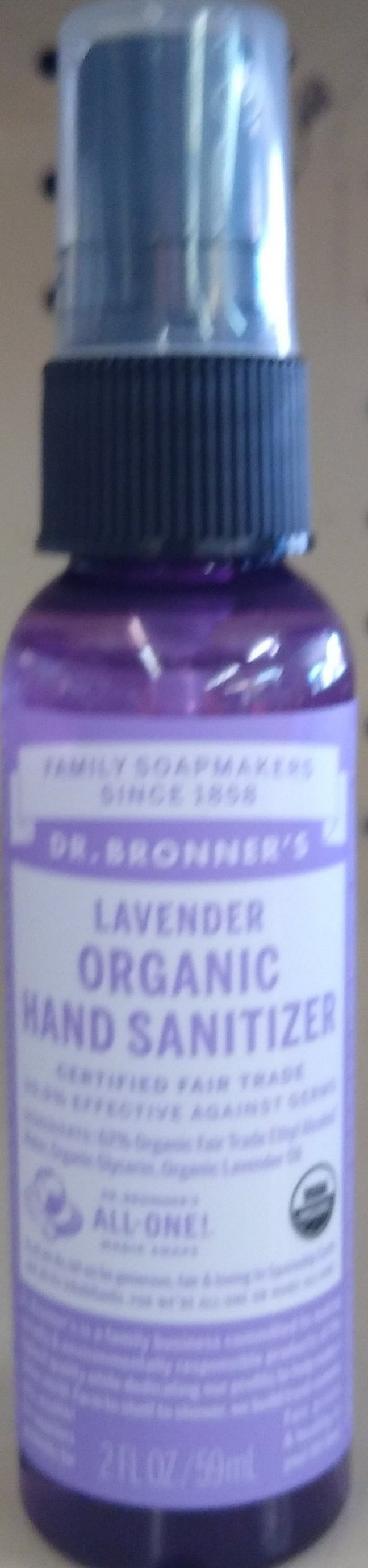 Hand Sanitizer, Lavender, Dr. Bronners, Organic, Spray Bottle