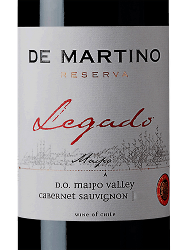 Wine, Cabernet Sauvignon Reserva, De Martino Legado, 2020, Organic