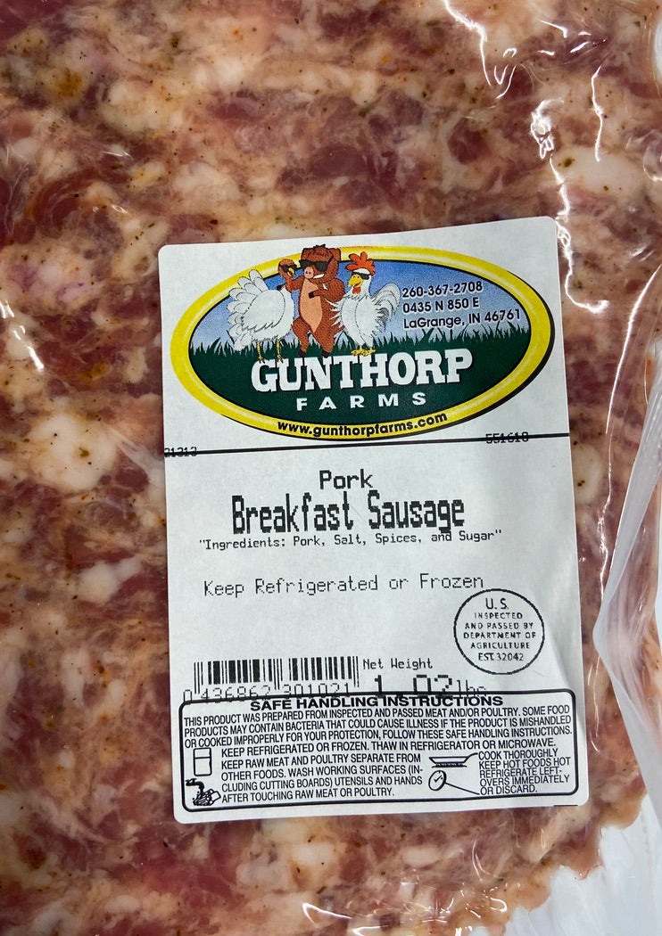 Sausage, Breakfast Pork, Gunthorp Farms
