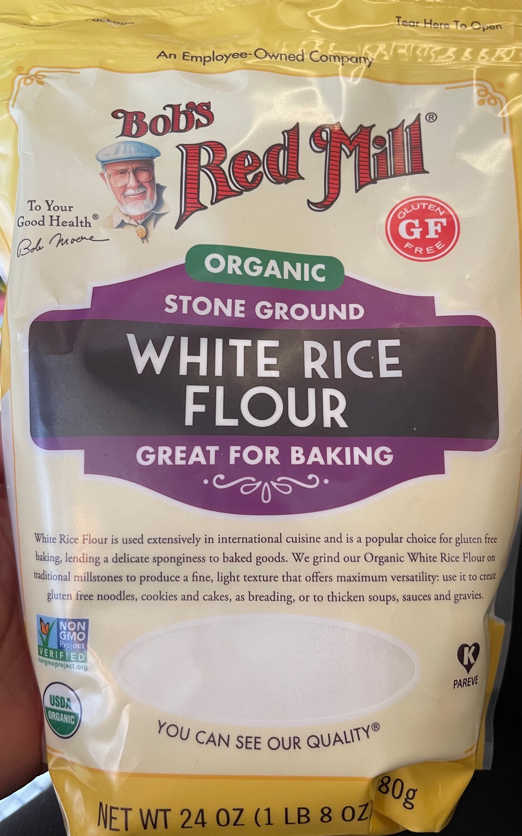 Flour, White Rice, Organic, Bob's Red Mill