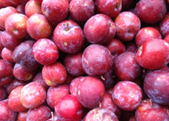 Plums, Red, Organic, old individually.