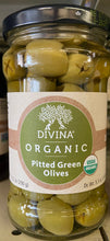 Load image into Gallery viewer, Olives, Green Pitted, Organic, Divina, 6 oz
