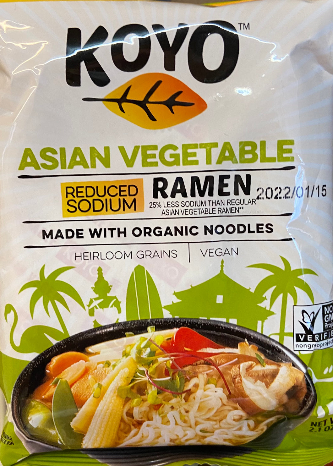 Ramen, Asian Vegetable Noodles, Reduced Sodium, Organic, Vegan, Koyo