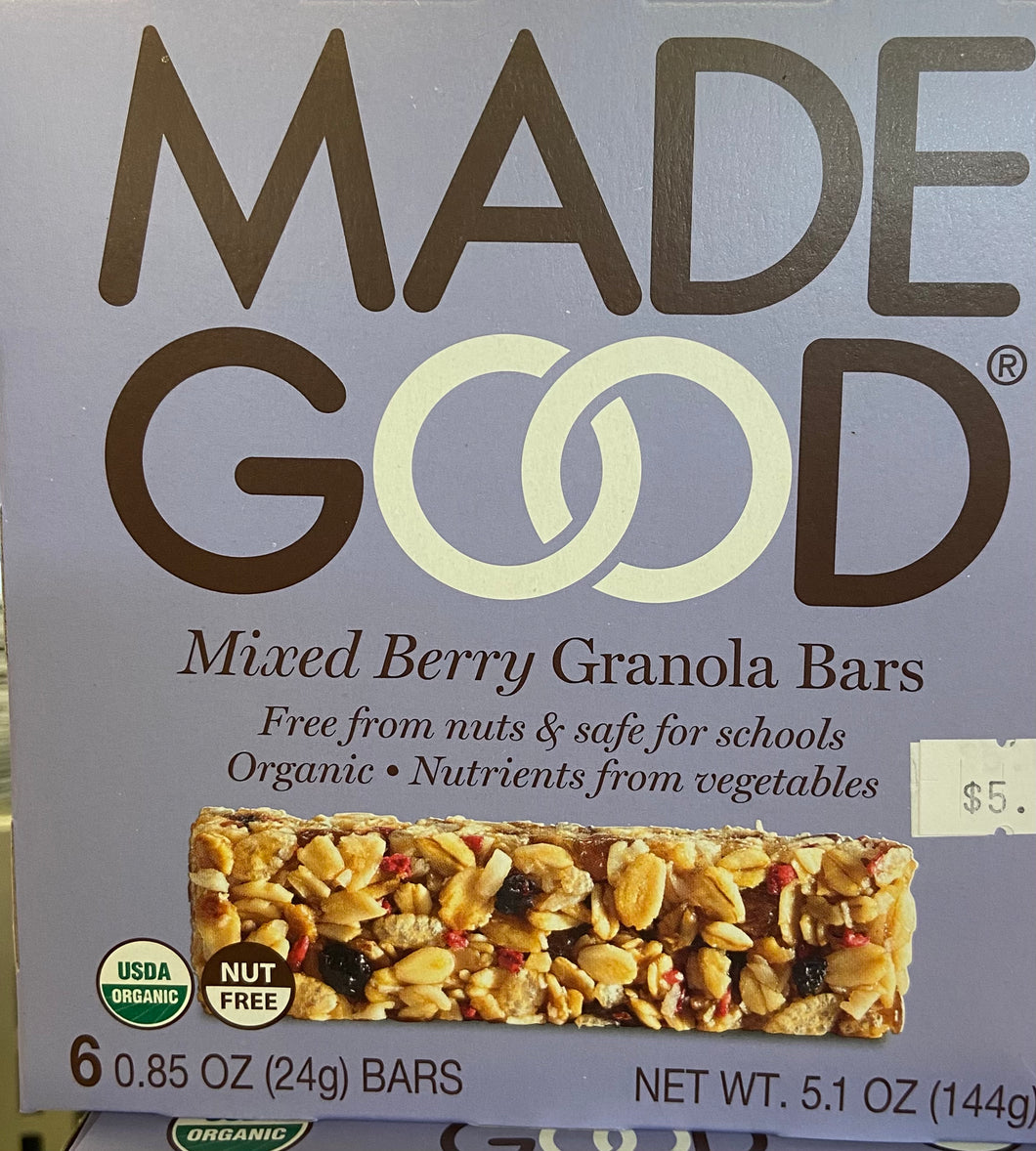 Granola bars, Mixed berry, Made Good, Organic, GF