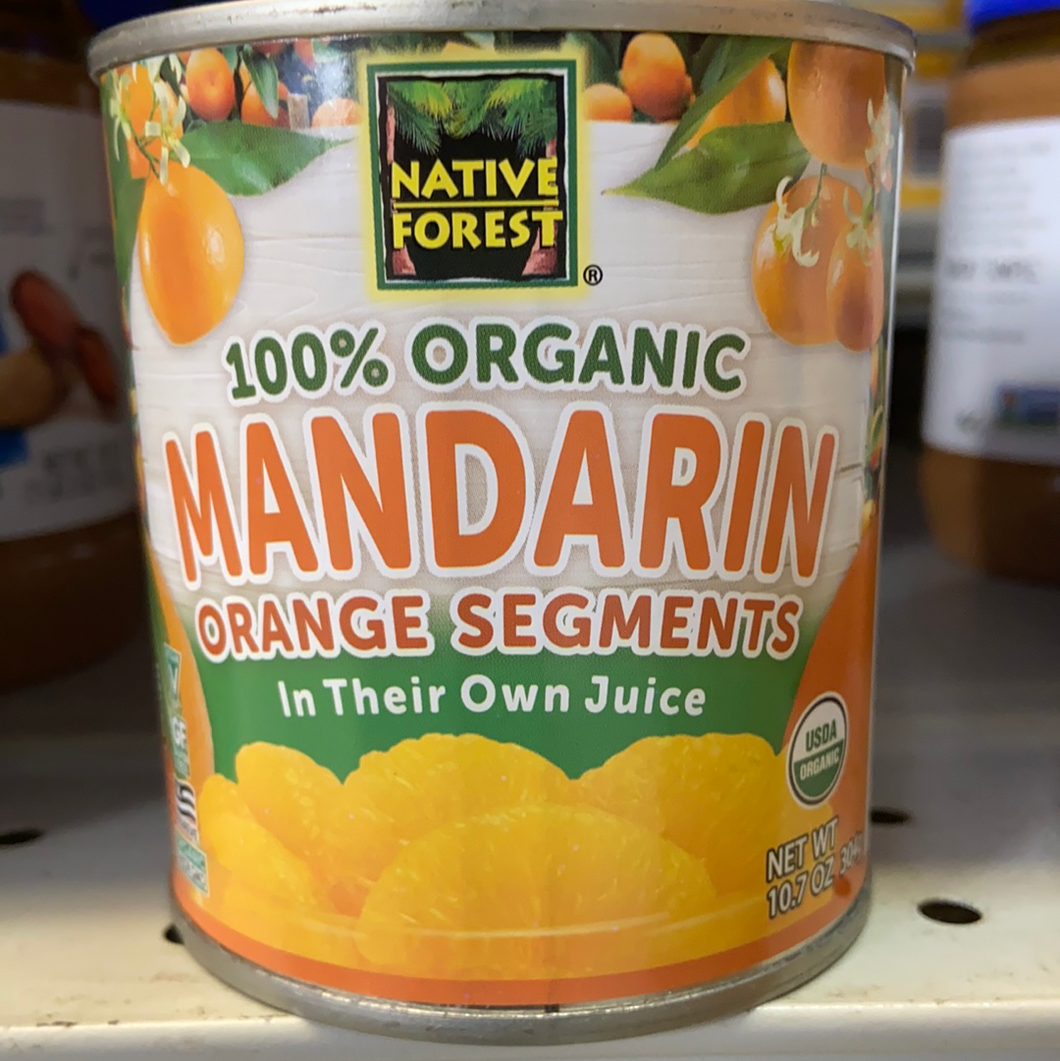 Fruit, Canned Mandarin Oranges, Organic, Native Forest