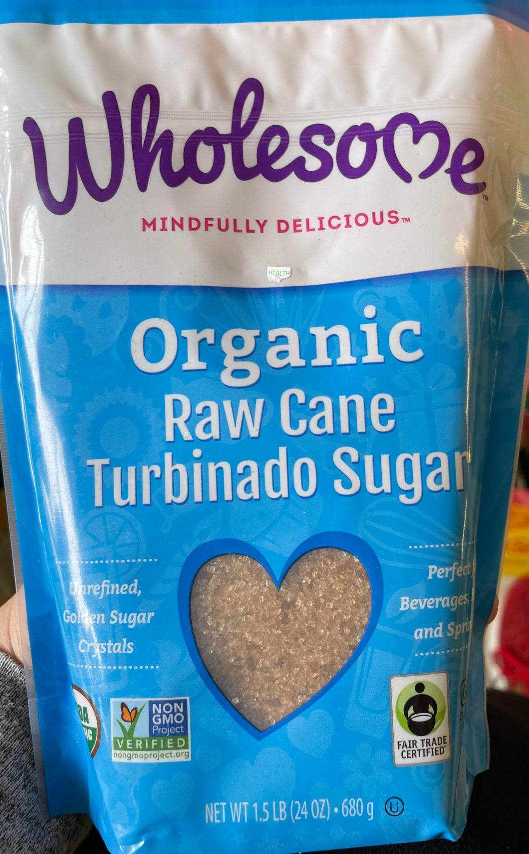 Sugar, Organic Turbinado Raw Cane, Wholesome