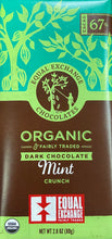 Load image into Gallery viewer, Chocolate Bar, Dark Mint Crunch, Organic 67% Cacao, Equal Exchange
