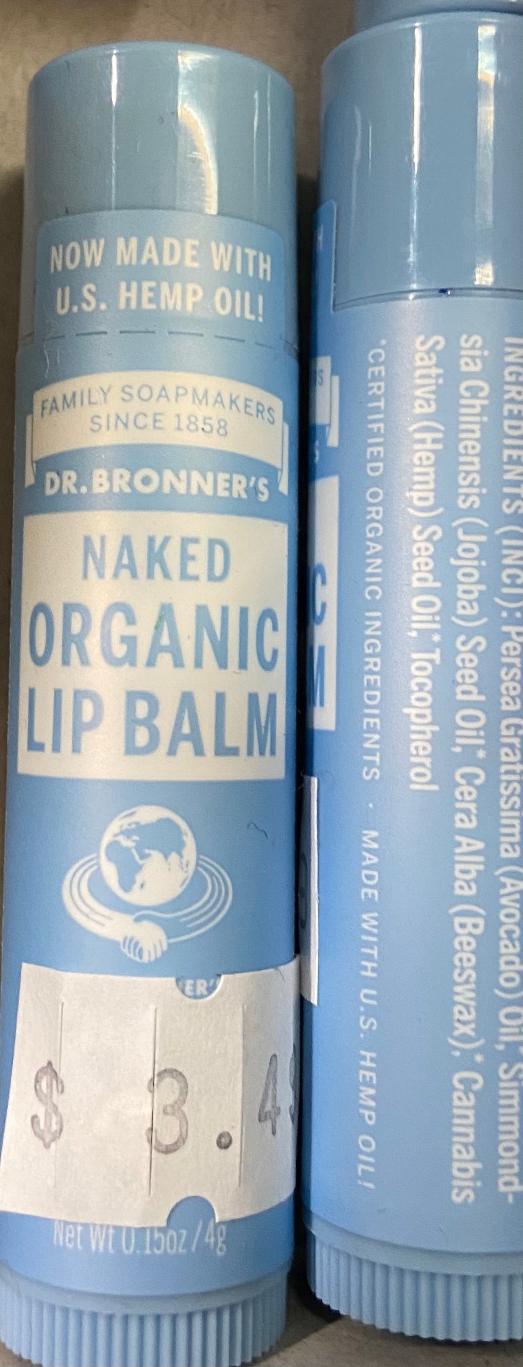 Lip Balm, Naked, Organic, Dr. Bronner's