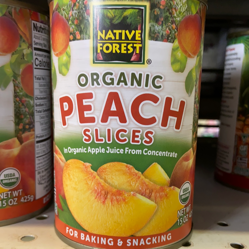 Fruit, Canned Peach Slices, Organic, Native Forest