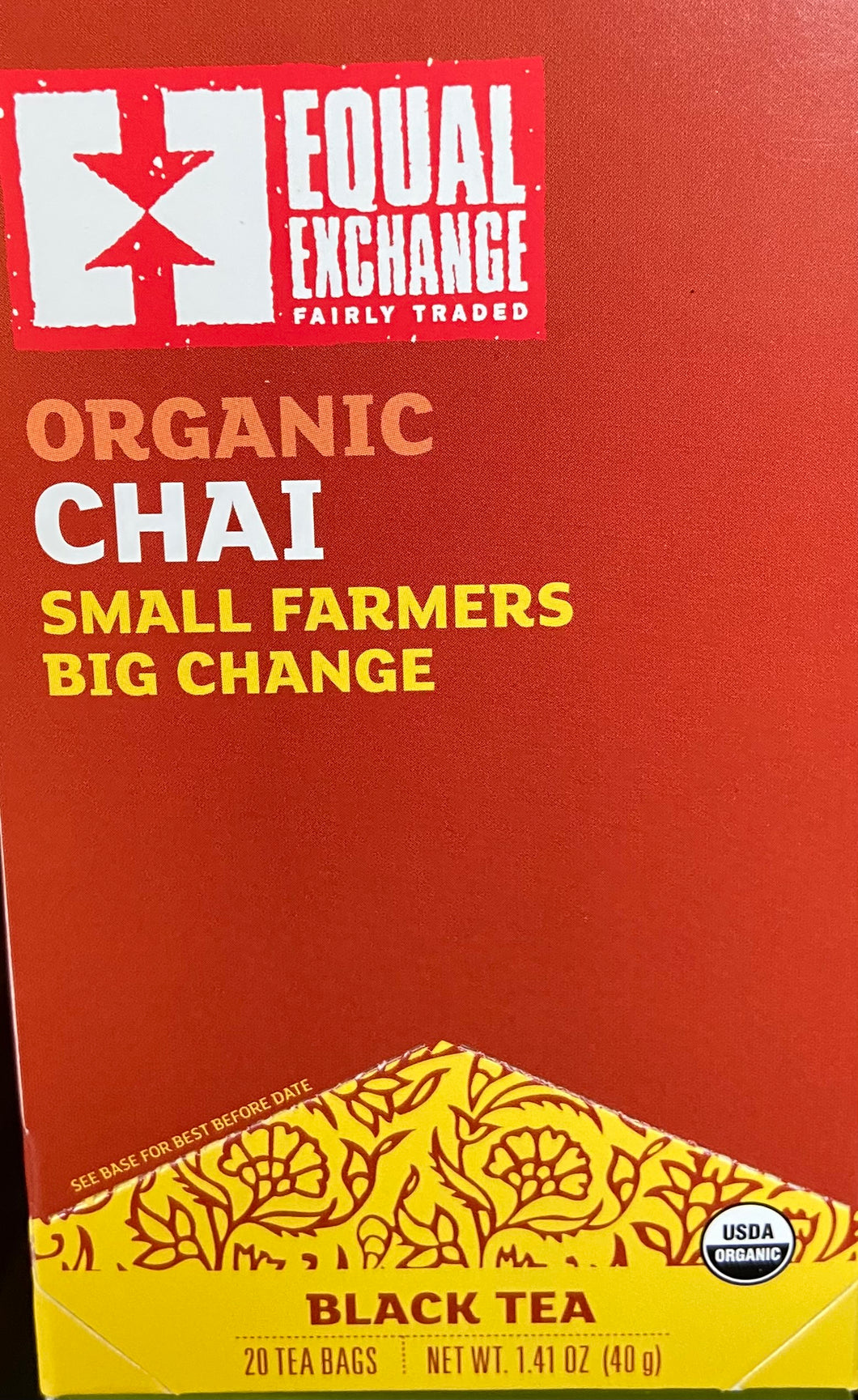 Tea Bags, Organic Chai, Equal Exchange