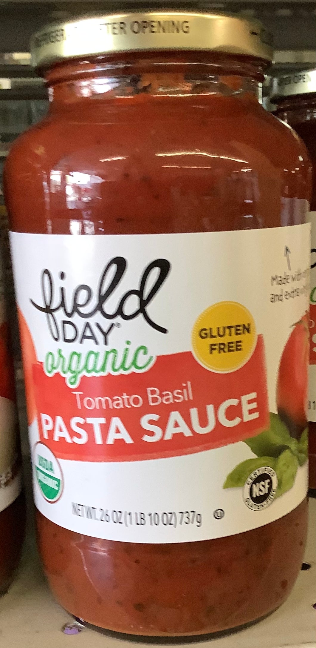 Pasta Sauce, Organic Tomato Basil, Field Day