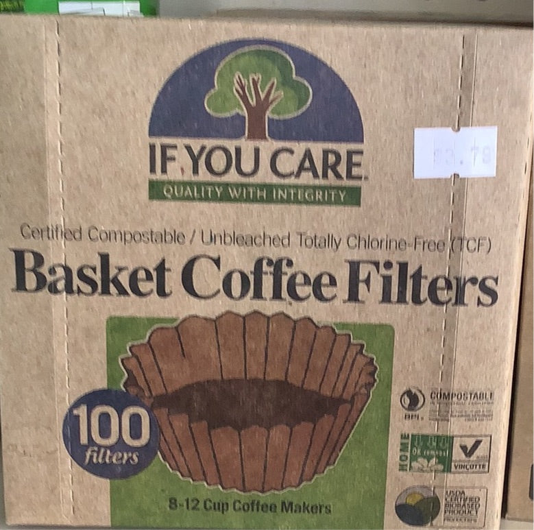 Coffee Filters, Basket Style, Unbleached, If You Care