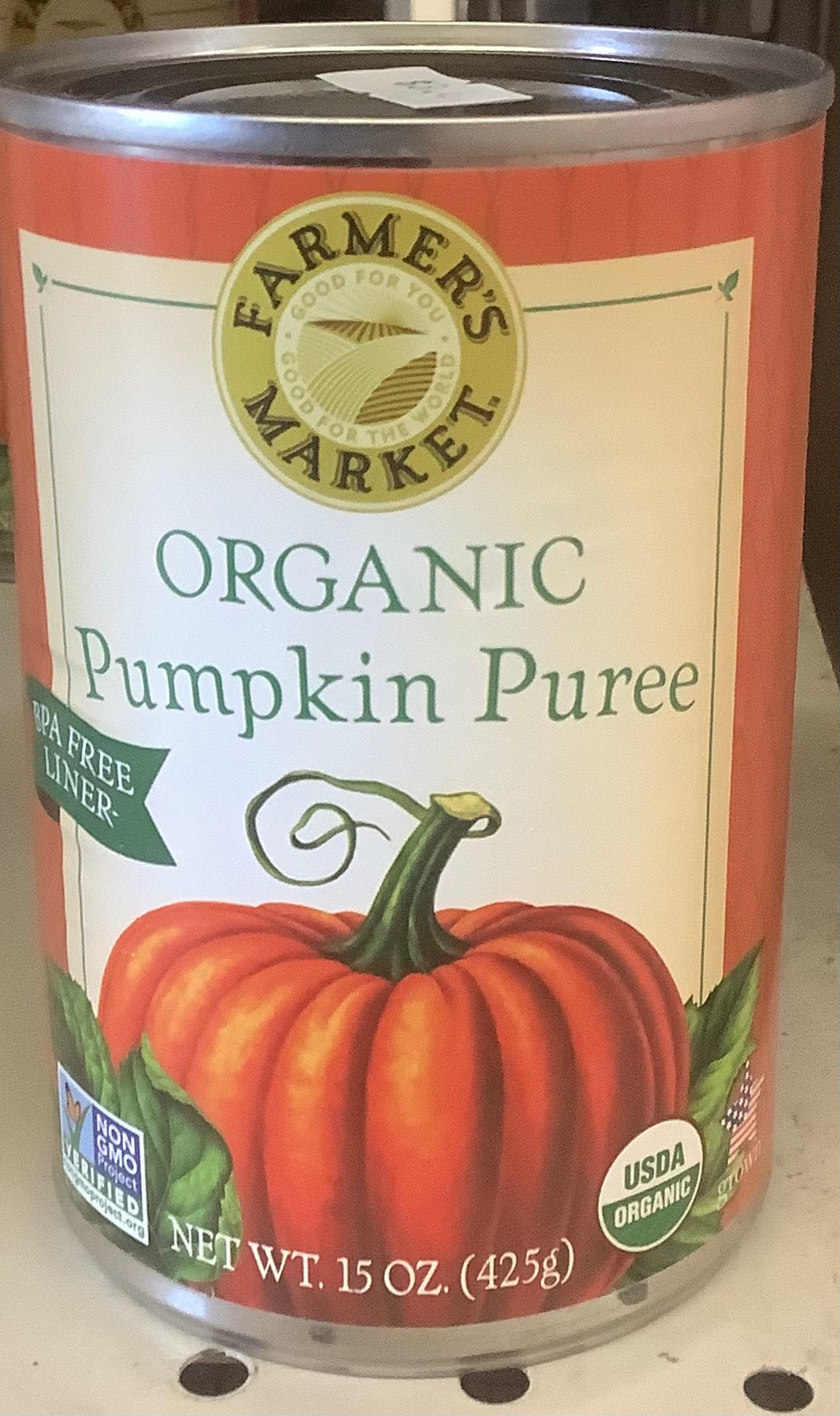 Pumpkin Purée, Farmer’s Market, Organic, Can
