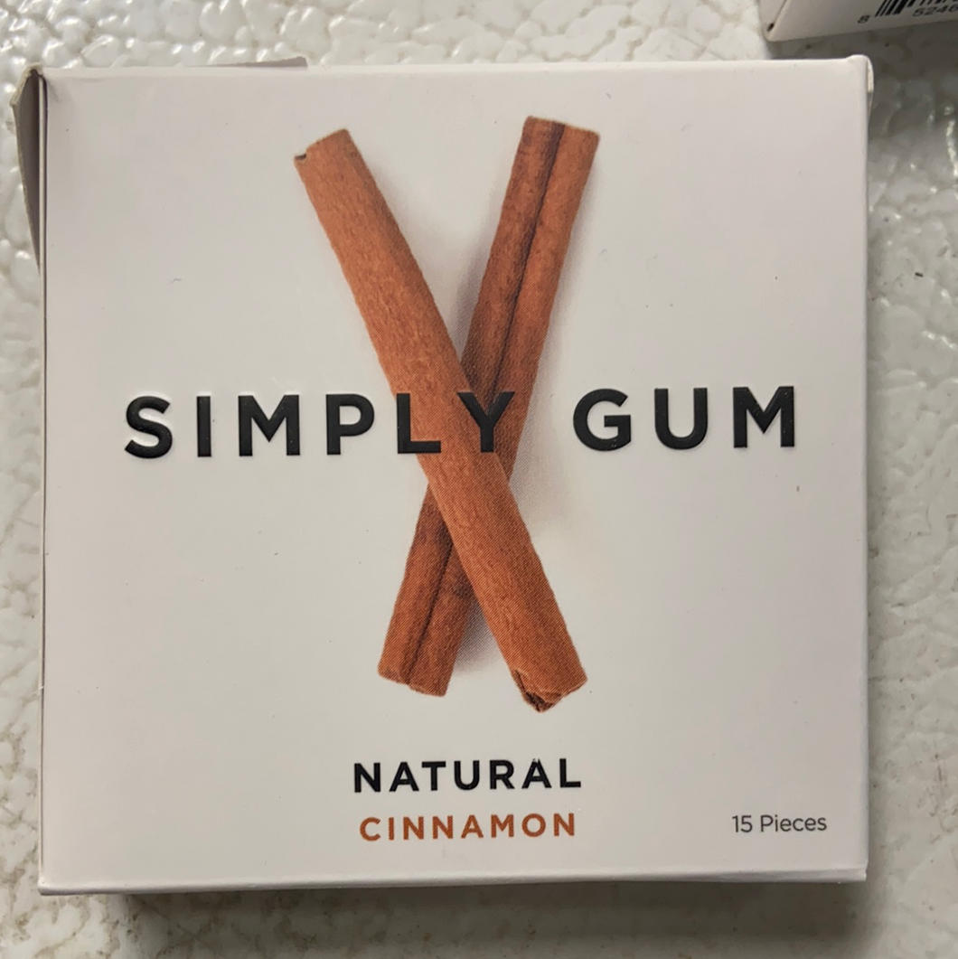Gum, Natural Cinnamon, Organic, Simply Gum