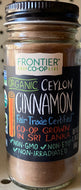 Ceylon Cinnamon, Organic, Frontier, Fair Trade