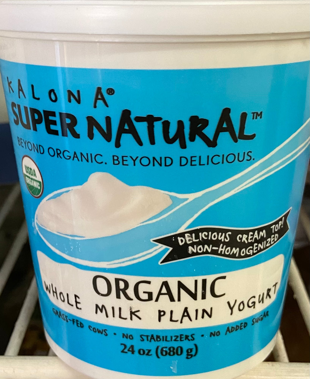 Yogurt, Whole Milk Plain, Organic, Kalona, 24 oz.