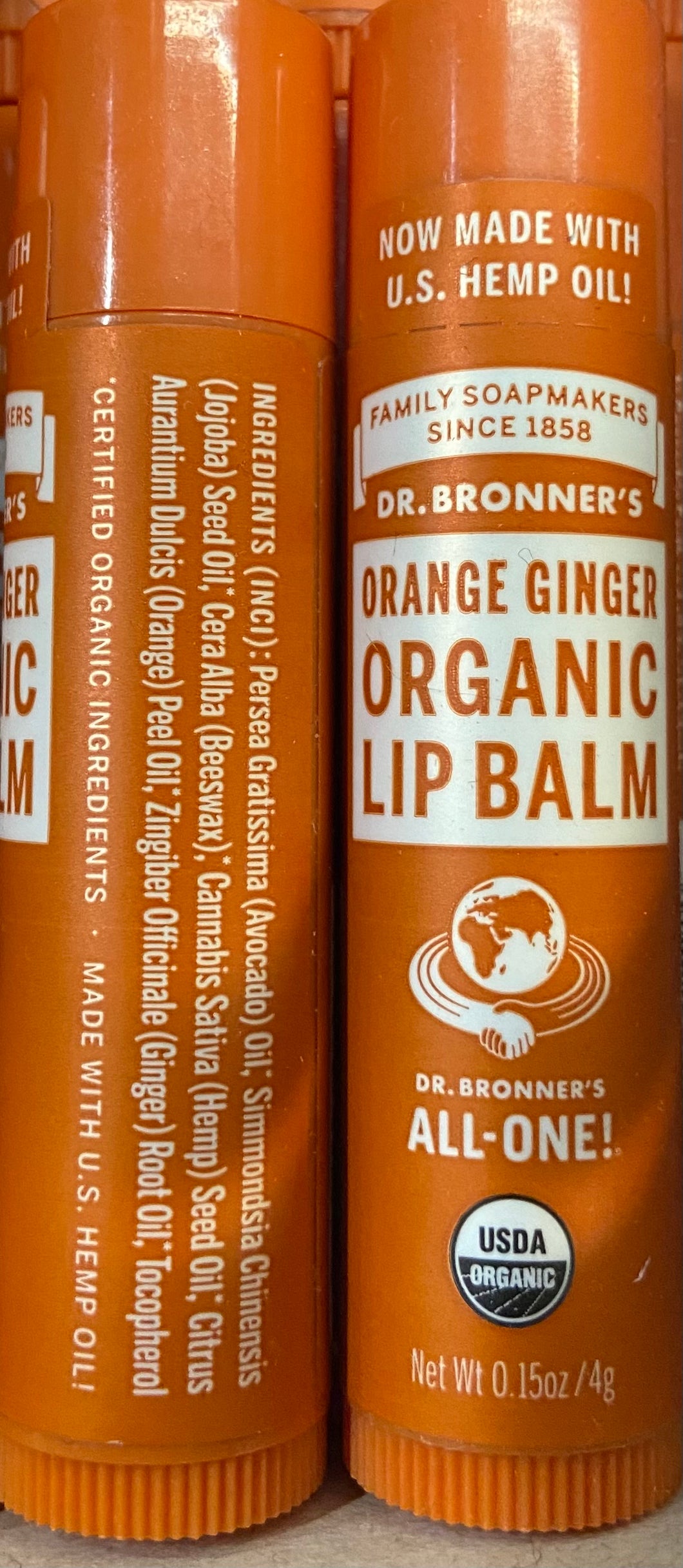 Lip Balm, Orange Ginger, Organic, Dr. Bronner's