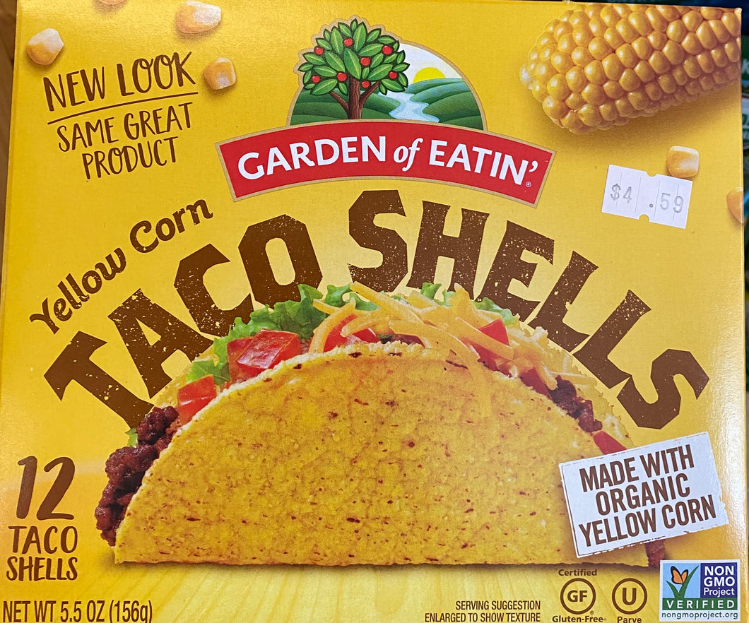 Taco Shells, Crunchy, Yellow Corn, Garden of Eatin' (GF), Organic