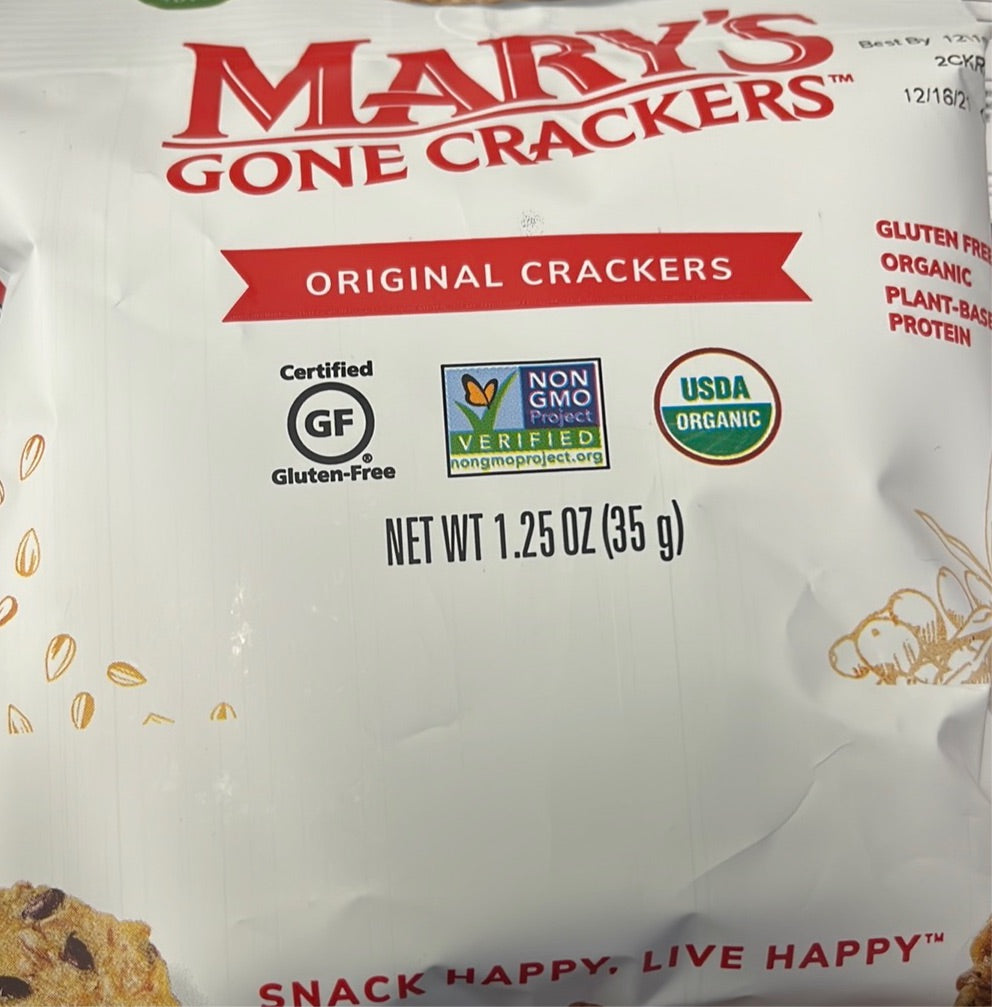 Crackers, Mary's Gluten Free, snack size