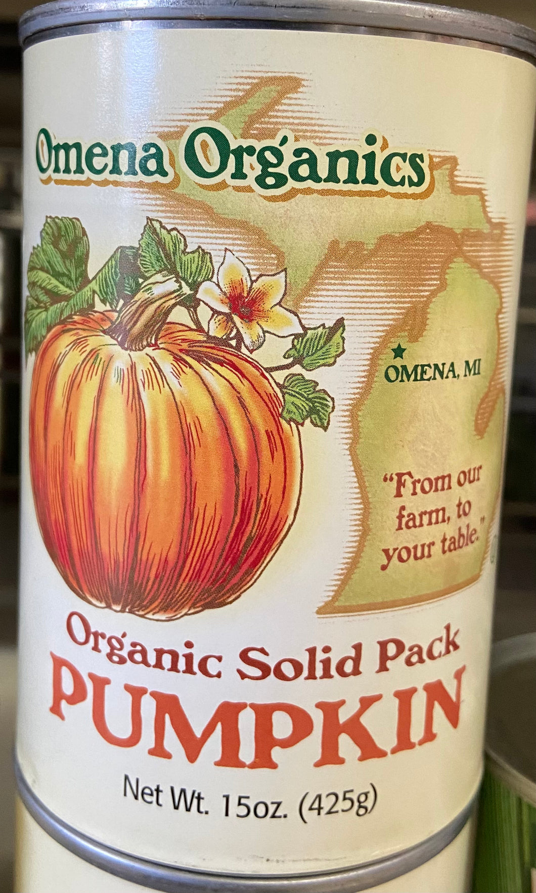 Pumpkin, Canned Organic, Solid Pack, Omena's Organic