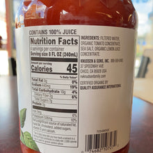 Load image into Gallery viewer, Organic Tomato Juice; R.W. Knudsen; From Concentrate with Other Ingredients; 100% Juice
