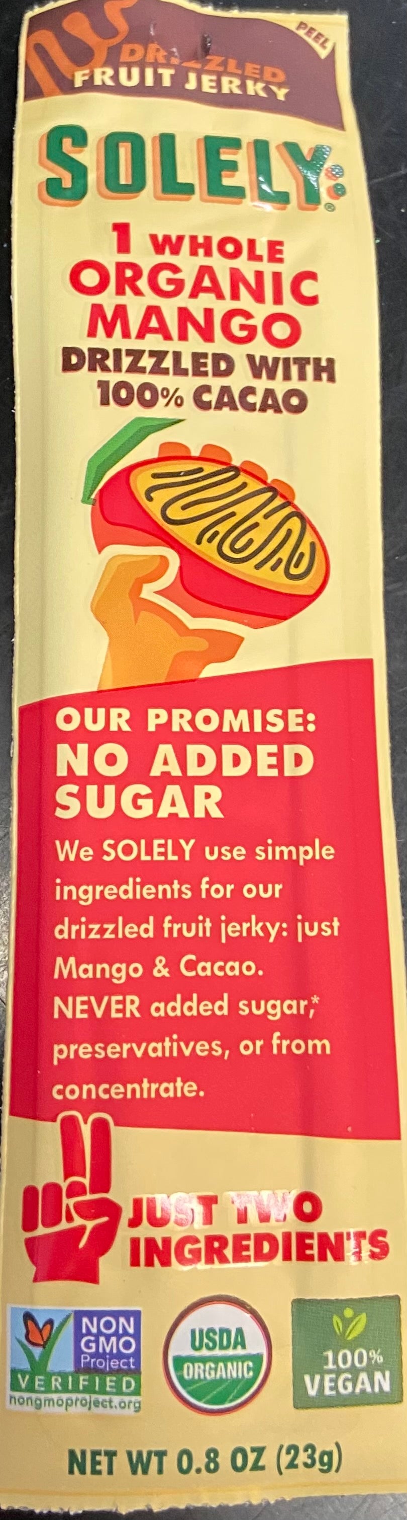 Jerky, Organic Mango drizzled w/ 100 % Cacao, Solely
