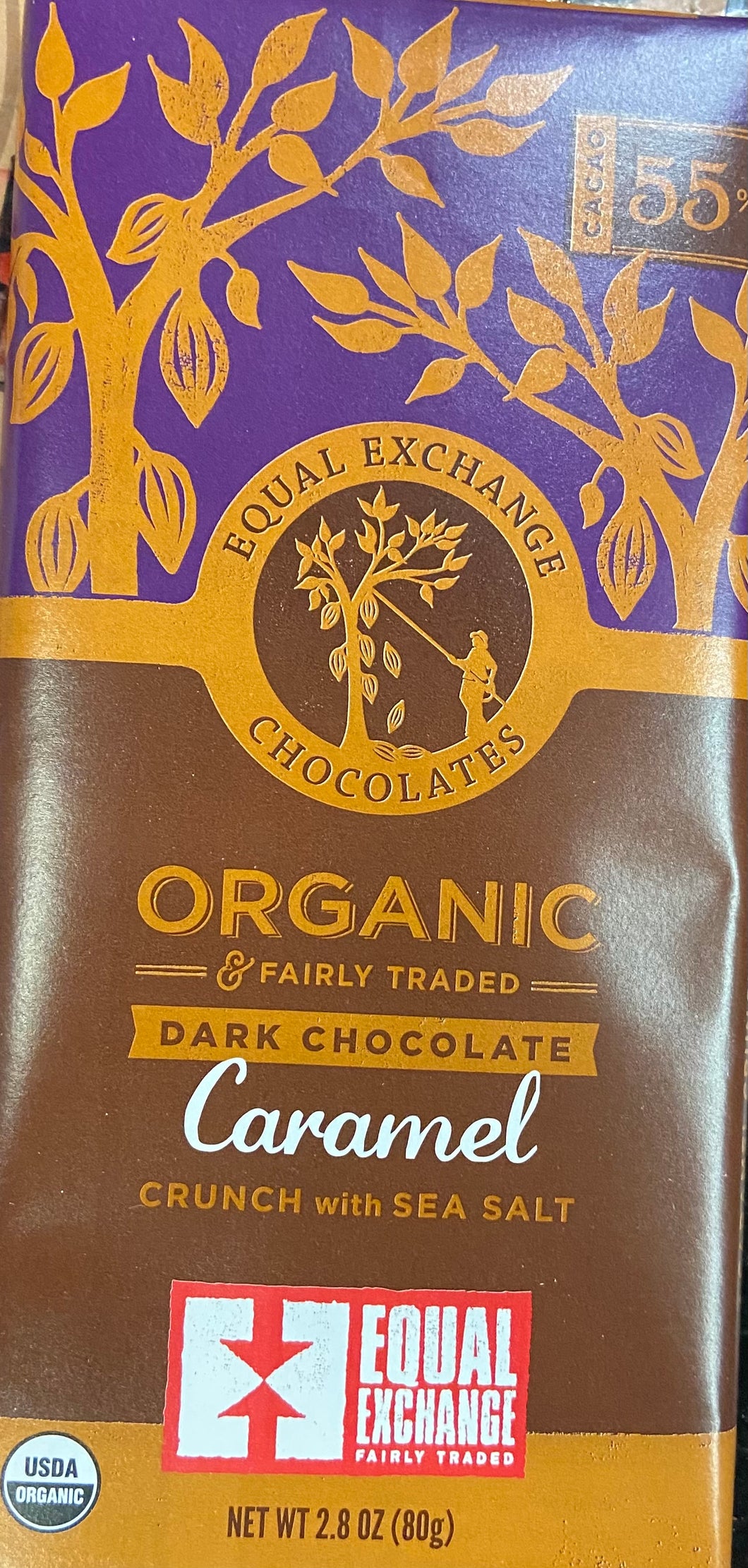 Chocolate Bar, Dark Caramel Crunch with Sea Salt, Organic 55% Cacao, Equal Exchange