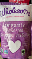 Sugar, Organic, Powdered Sugar, Confectioners, Wholesome, 1 lb bag