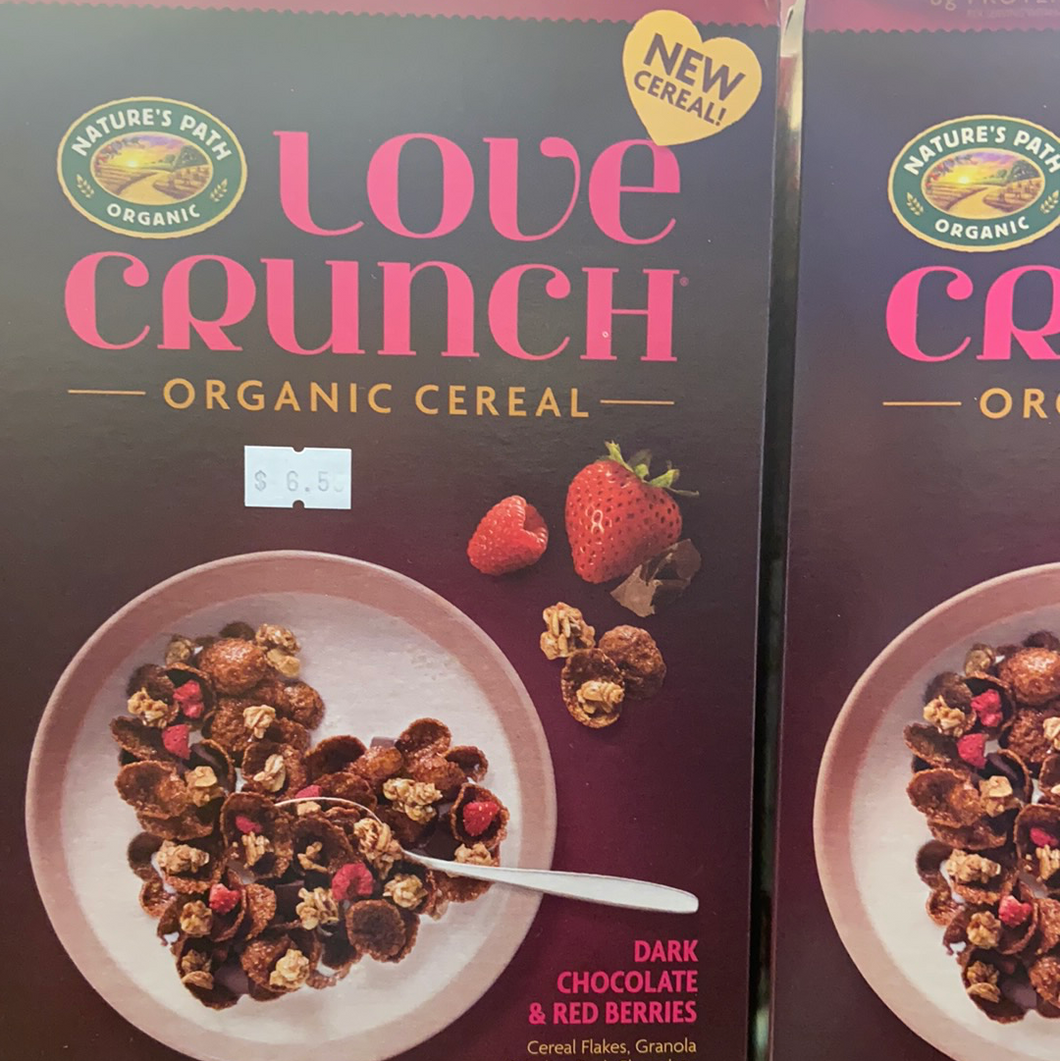 Cereal, Love Crunch, Nature's Path, Dark Chocolate & Red Berries, Organic