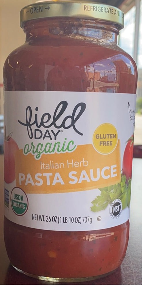 Pasta Sauce, Italian Herb, Field Day, Organic