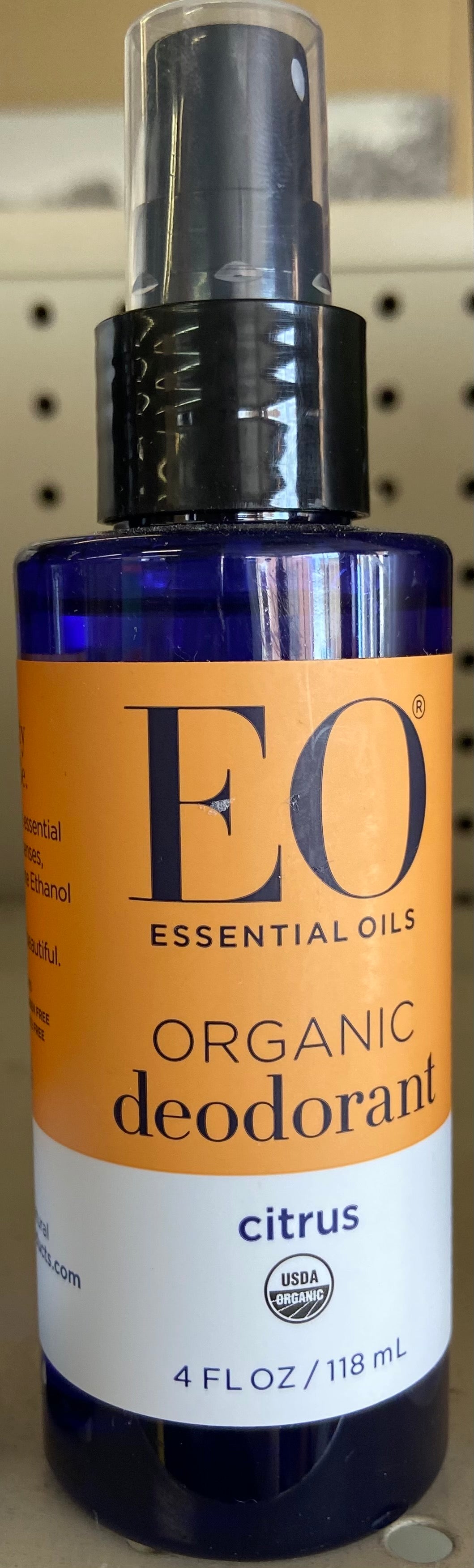 Deodorant, Citrus, EO Essential Oils, 4 oz, Organic