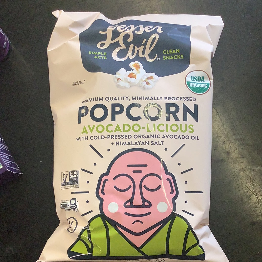 Popcorn, Avocado-Licious, Lesser Evil, Organic, 5 oz