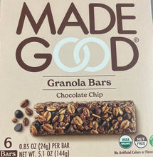 Load image into Gallery viewer, Granola bars, Chocolate Chip, Made Good, Organic, GF

